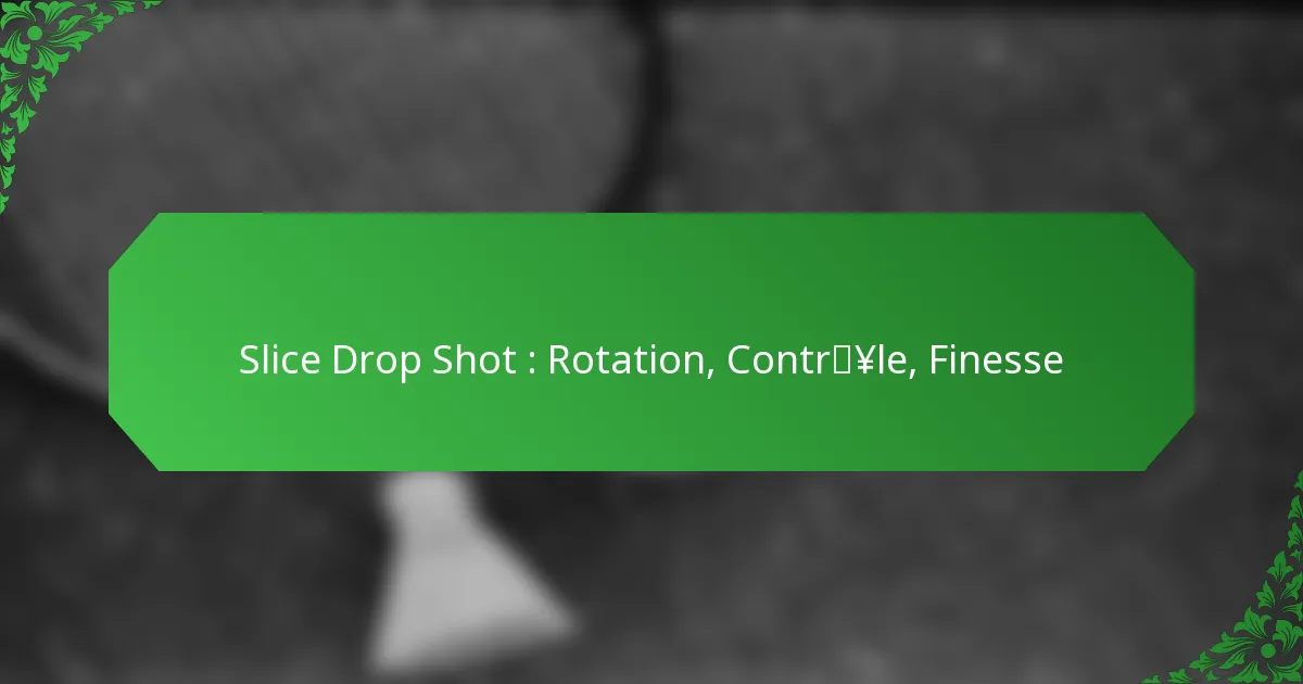 Slice Drop Shot : Rotation, Contrôle, Finesse