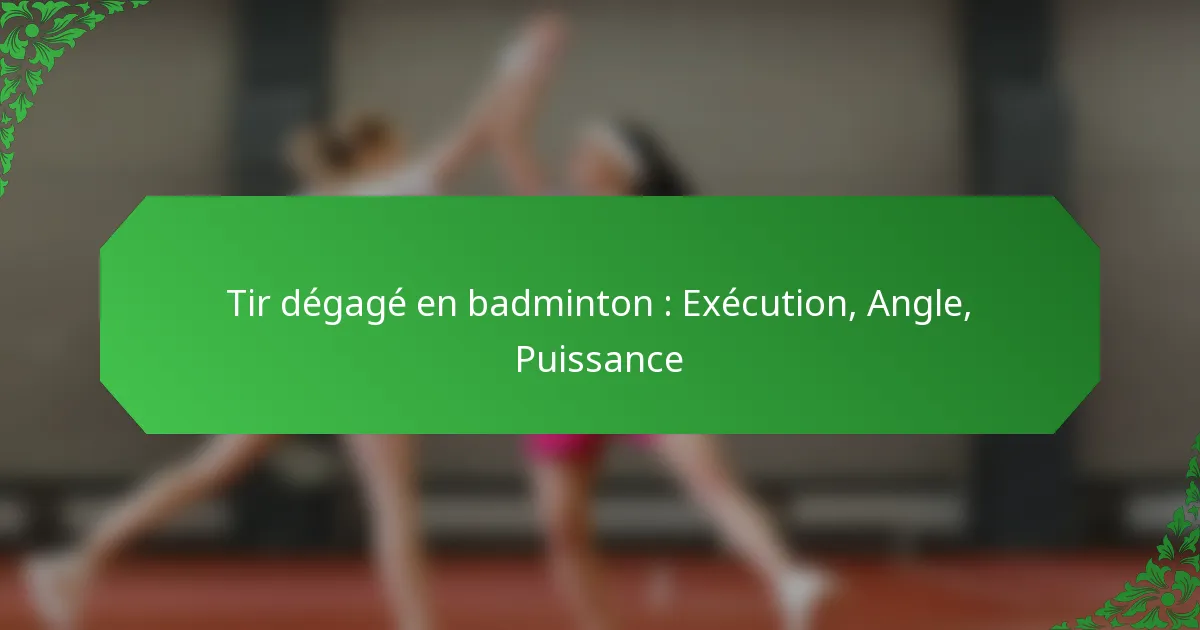 Tir dégagé en badminton : Exécution, Angle, Puissance